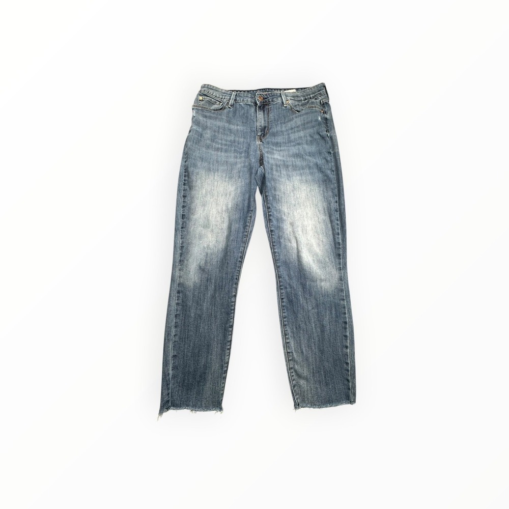 Signature by Levi Strauss‎ Jeans Womens 14 Blue High-Rise Ankle Skinny Raw Hem